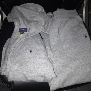 Polo boys sweat suit size large 14/16 gently used grey authenticate